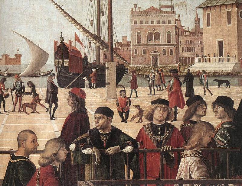 CARPACCIO, Vittore Arrival of the English Ambassadors (detail) fg Norge oil painting art